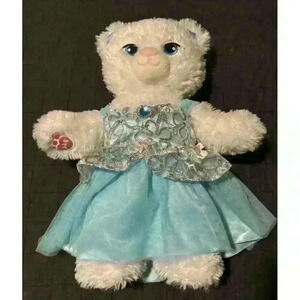 Build A Bear ~ Disney Frozen Elsa Plush Bear ~‎ 17” With Blue Dress -